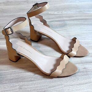 Sustainable Loeffler Randall Leather Scalloped Nude Sandals Women's Size 38